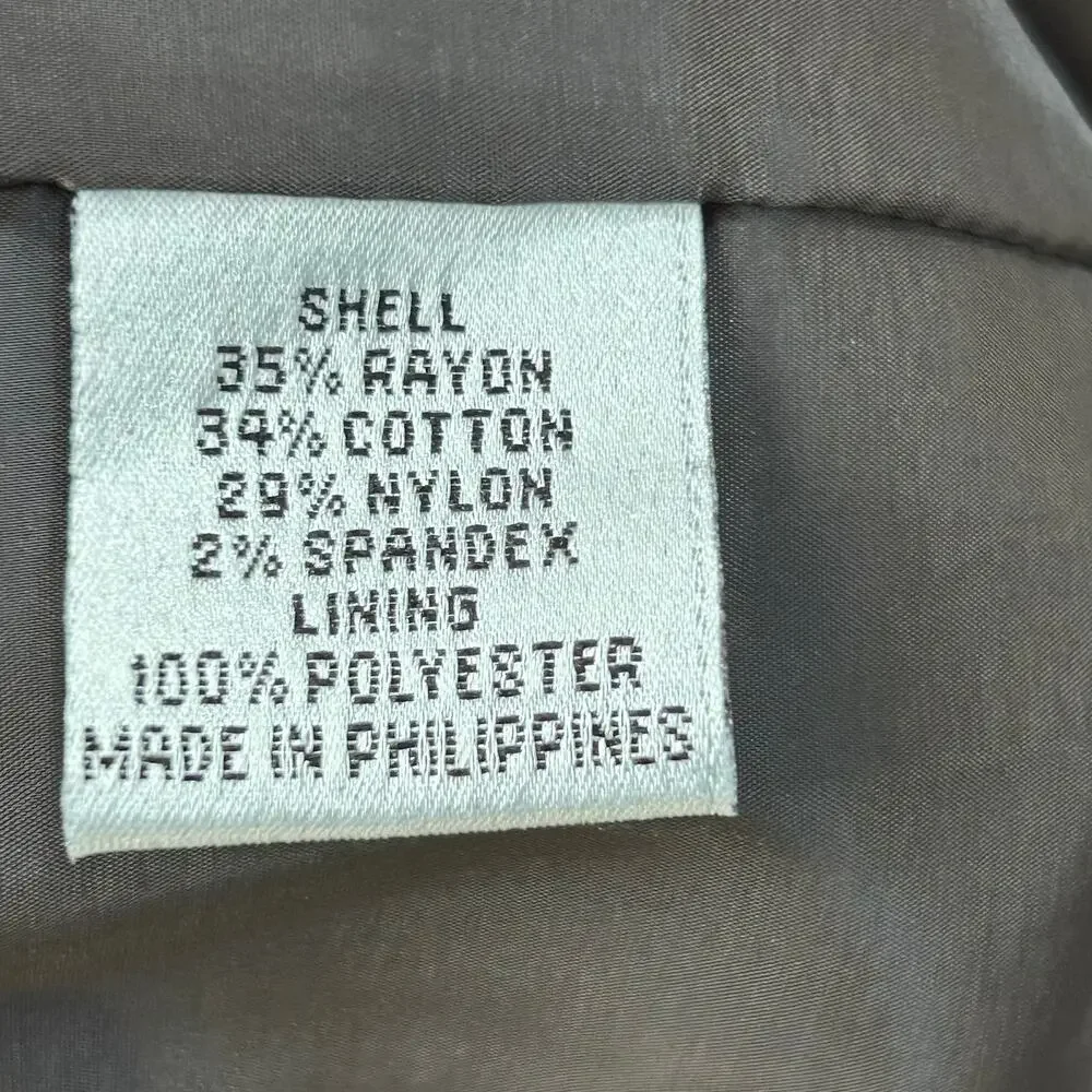 Talbots Woman Jacket Brown Stretch Cropped Swing Fit 3/4 Sleeve 24W Vintage